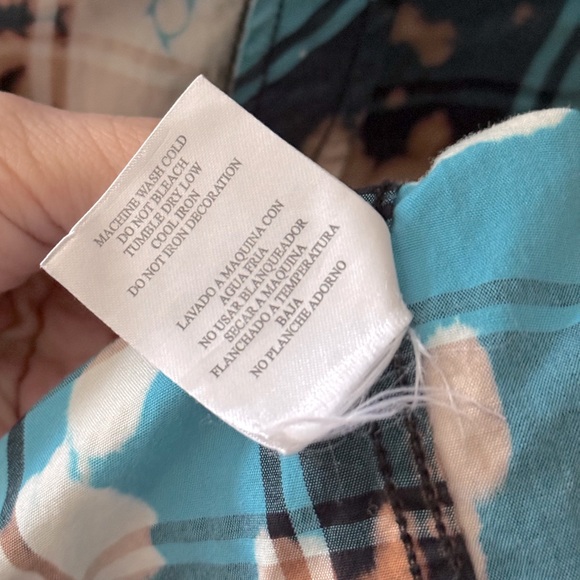 Y2K Western POINT ZERO Cher 2005 Acid Washed Blue Tan Plaid Button Down Shirt M - Picture 10 of 10